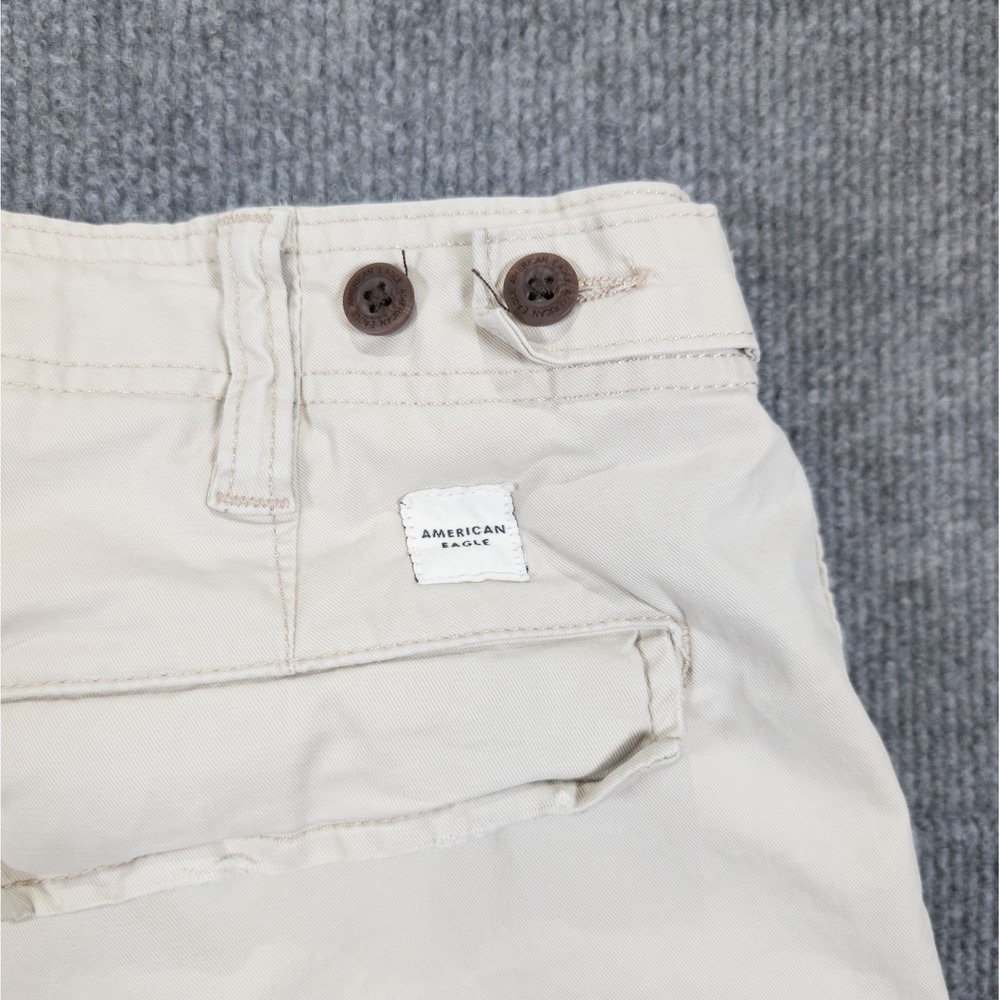 American Eagle Slim Lived-In Cargo Pants Mens 32x30 Tan Khaki Utility Trousers - Picture 12 of 15